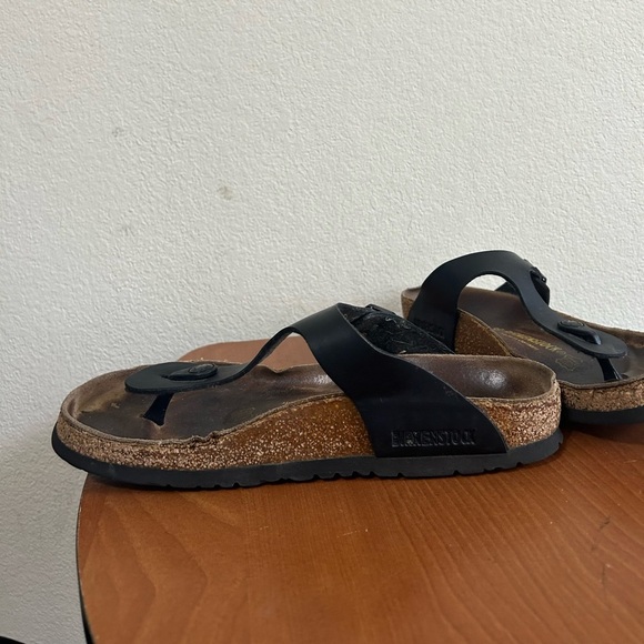 Birkenstock Women's Gizeh Footbed Sandal Black Size 8 Outdoor Adjustable Strap - Picture 4 of 9